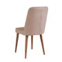 Hanah Home Juego de Mesa y Sillas Extensible de Comedor, Tablero Melamina Nogal y Piedra, Tapizado Terciopelo, 130x80 cm