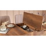 Hanah Home Juego de Mesa y Sillas Extensible de Comedor, Tablero Melamina Nogal y Piedra, Tapizado Terciopelo, 130x80 cm