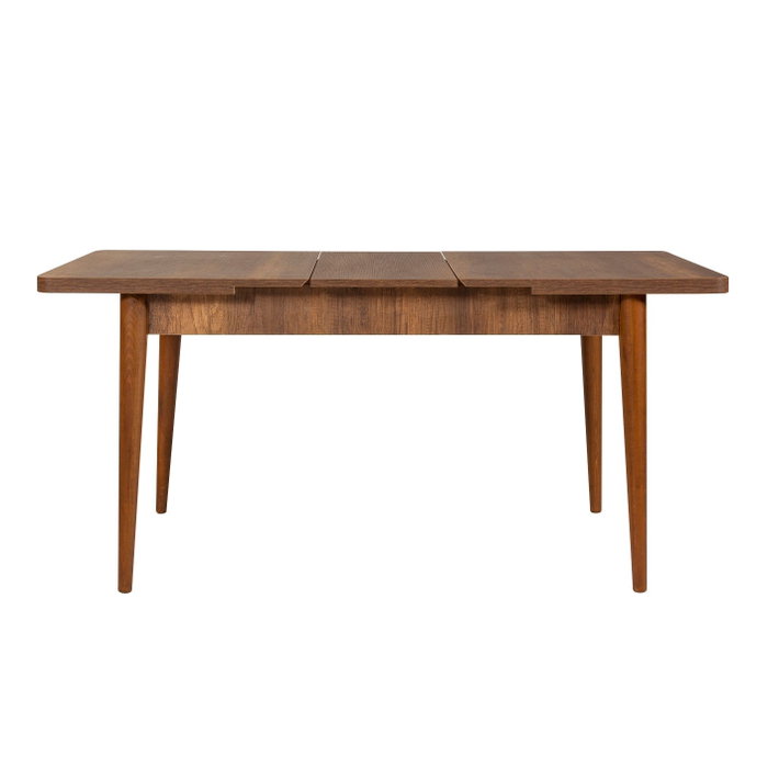 Hanah Home Juego de Mesa y Sillas Extensible de Comedor, Tablero Melamina Nogal y Piedra, Tapizado Terciopelo, 130x80 cm Hanah Home Juego de Mesa y Sillas Extensible de Comedor, Tablero Melamina Nogal y Piedra, Tapizado Terciopelo, 130x80 cm