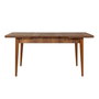 Hanah Home Juego de Mesa y Sillas Extensible de Comedor, Tablero Melamina Nogal y Piedra, Tapizado Terciopelo, 130x80 cm