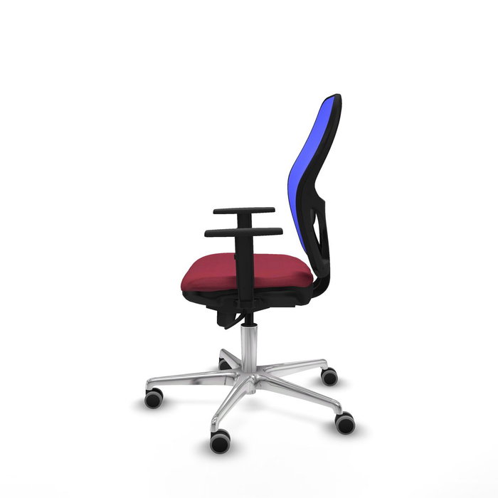 PIQUERAS Y CRESPO Silla de oficina Jorquera con mecanismo Sincro, tela granate y malla azul PIQUERAS Y CRESPO Silla de oficina Jorquera con mecanismo Sincro, tela granate y malla azul