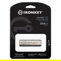 Kingston IronKey 256GB USB 3.2 Gen 1, 145 MB/s Lectura, Encriptación AES 256-bit, Plata