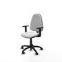 Silla de oficina Algarra con mecanismo Contacto permanente básico tapizada con Tela color Blanco. Equipada con Base poliamida negra, Brazos 1D y Ruedas de nailon 50 mm