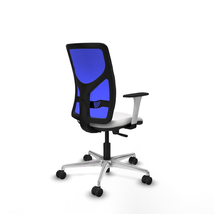 PIQUERAS Y CRESPO Silla de oficina Motilla con mecanismo Sincro, Blanco y Azul PIQUERAS Y CRESPO Silla de oficina Motilla con mecanismo Sincro, Blanco y Azul