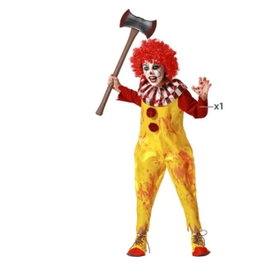 Disfraz Payaso Infantil Amarillo con Mono y Cuello Rojo - 3-4 Años