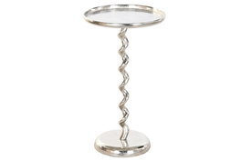 DKD Home Decor Mesita Auxiliar Colonial Plateado Aluminio 35 x 61 x 35 cm