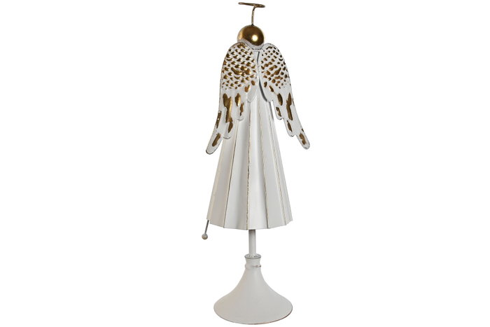 DKD Home Decor Ángel Decoración Metal Envejecido Blanco y Dorado DKD Home Decor Ángel Decoración Metal Envejecido Blanco y Dorado