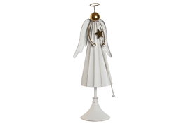 DKD Home Decor Ángel Decoración Metal Envejecido Blanco y Dorado