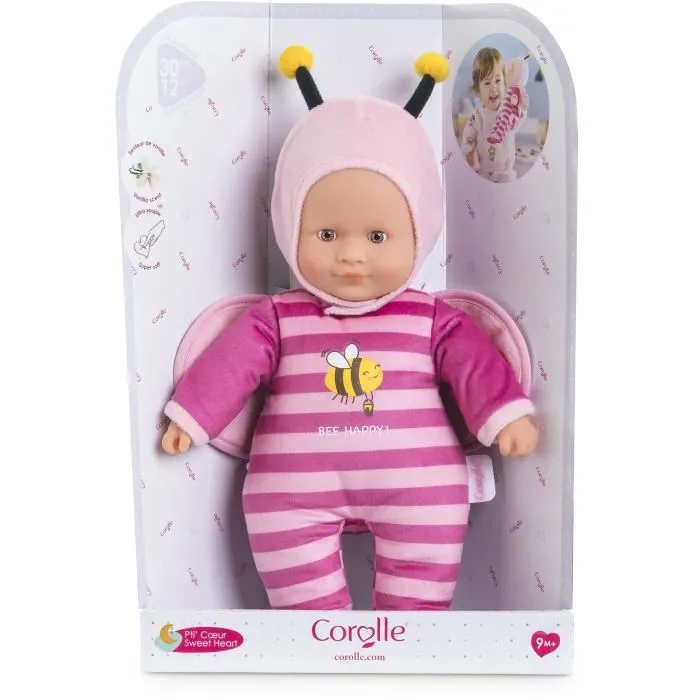 Corolle Muñeca Bebé Pti' Coeur Abeille, 30 cm, Aroma Vainilla, Desde 9 Meses