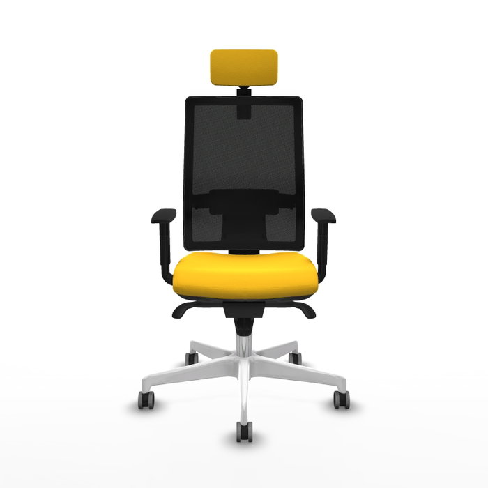 PIQUERAS Y CRESPO Silla de oficina Horna con mecanismo Sincro, Amarillo y Negro