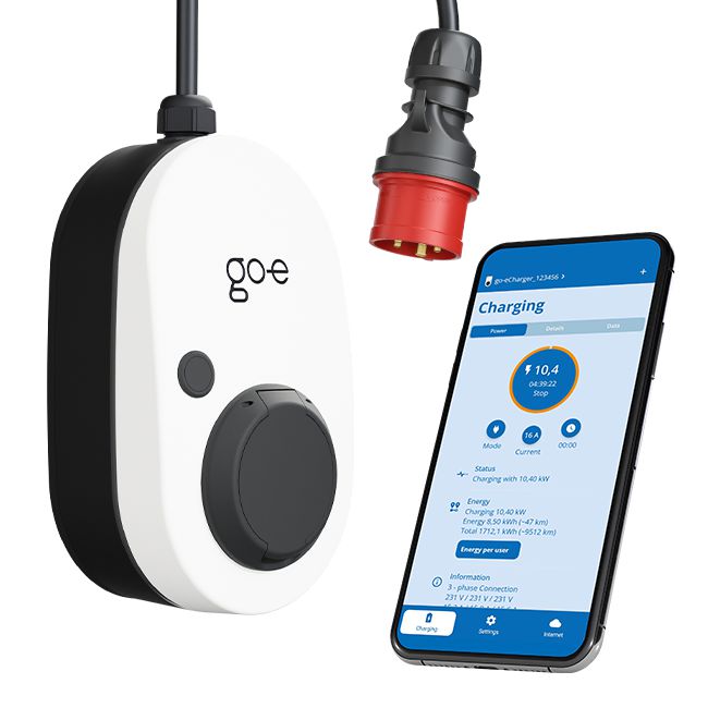 go-e Charger Gemini flex 11 kW (16A trifásico, Blanco/Negro)