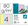 Liderpapel Papel Color DIN A4 80g 4 Colores Surtidos Pack 100 Hojas
