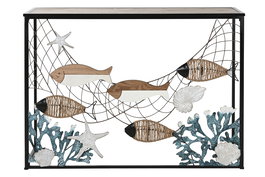 DKD Home Decor Consola Atlantico Natural Multicolor 108 x 37 x 80 cm