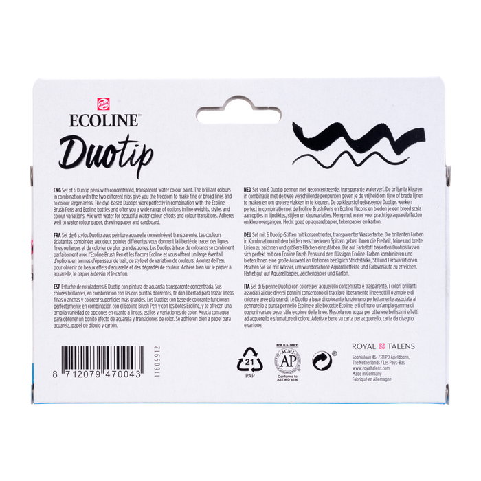 Ecoline Ecoline Duotip estuche Botánico de 6 colores