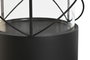 DKD Home Decor Portavelas Negro Metal y Cristal Set de 2 Piezas 24.5 x 46 x 24.5 cm
