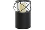 DKD Home Decor Portavelas Negro Metal y Cristal Set de 2 Piezas 24.5 x 46 x 24.5 cm
