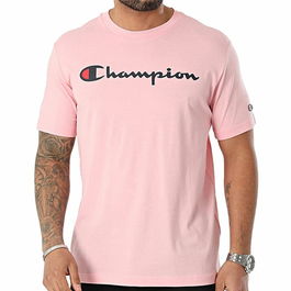 Camiseta de Manga Corta Hombre Champion Crewneck Rosa