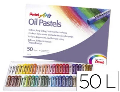 PENTEL Estuche de 50 Pasteles de Aceite Surtidos PENTEL Estuche de 50 Pasteles de Aceite Surtidos