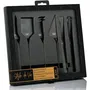 Style De Vie STY8720039627505 Juego de Cuchillos para Queso y Mantequilla, Acero Inoxidable, 6 Piezas, Negro