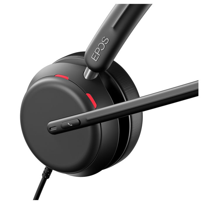 EPOS Impact 860 Auriculares Diadema USB-C para Oficina, Circumaurales Cerrados, Cancelación Híbrida de Ruido, Micrófono Plegable, Negro