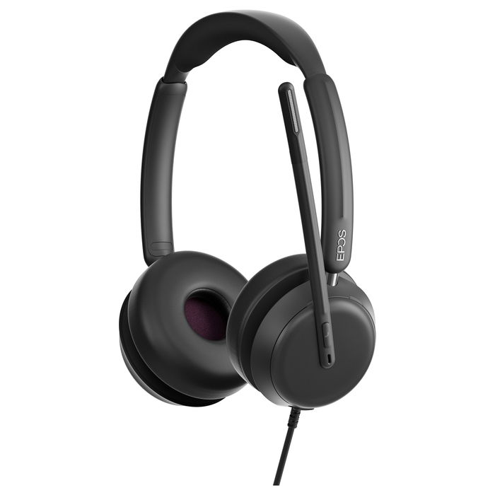 EPOS Impact 860 Auriculares Diadema USB-C para Oficina, Circumaurales Cerrados, Cancelación Híbrida de Ruido, Micrófono Plegable, Negro