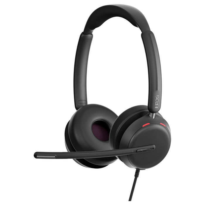 EPOS Impact 860 Auriculares Diadema USB-C para Oficina, Circumaurales Cerrados, Cancelación Híbrida de Ruido, Micrófono Plegable, Negro