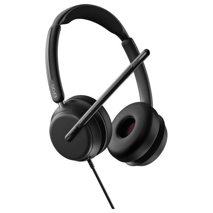 EPOS Impact 860 Auriculares Diadema USB-C para Oficina, Circumaurales Cerrados, Cancelación Híbrida de Ruido, Micrófono Plegable, Negro
