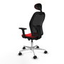 PIQUERAS Y CRESPO Silla de oficina Jorquera con mecanismo Sincro/Traslack, Rojo y Negro
