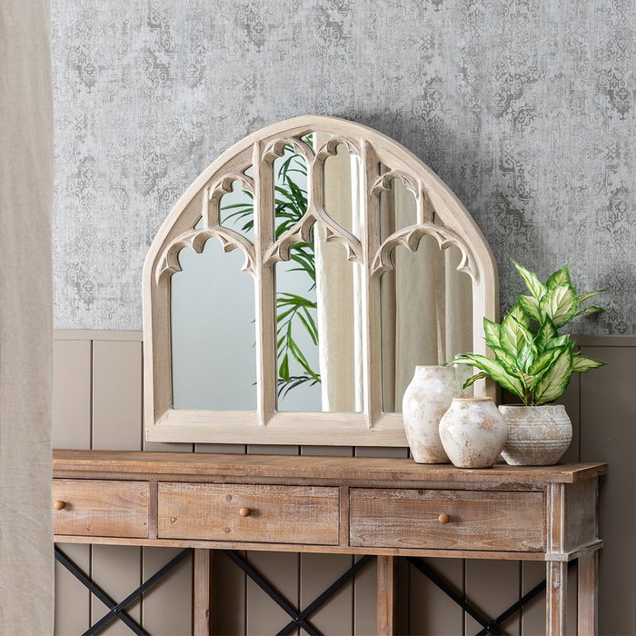 Espejo Natural Pu/Cristal Decoración 106 X 94 X 5 cm