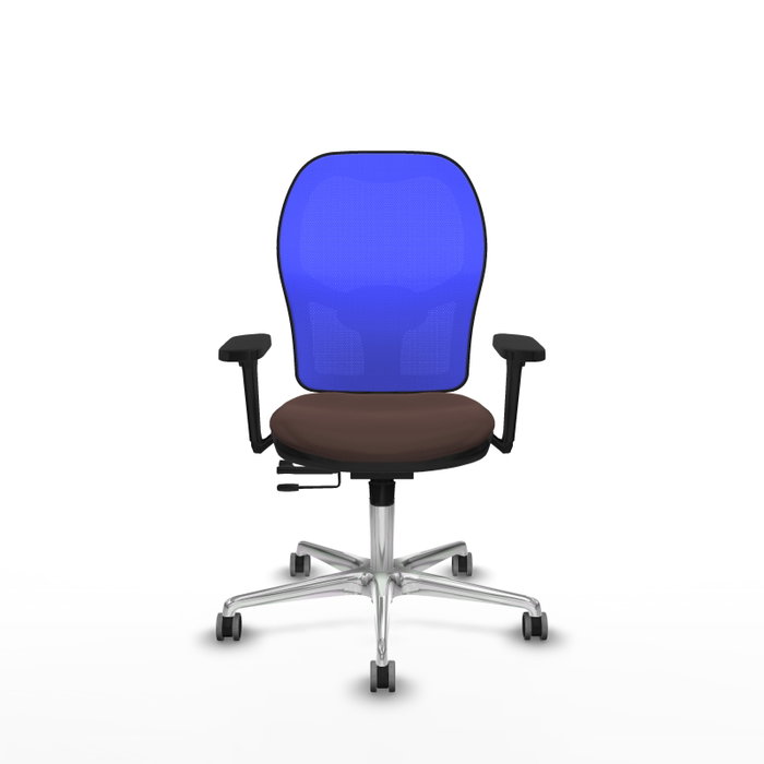 PIQUERAS Y CRESPO Silla de oficina Jorquera con mecanismo Sincro/Traslack Marrón y Azul