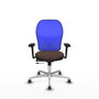 PIQUERAS Y CRESPO Silla de oficina Jorquera con mecanismo Sincro/Traslack Marrón y Azul