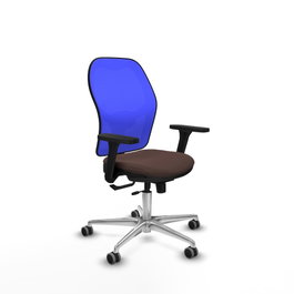 PIQUERAS Y CRESPO Silla de oficina Jorquera con mecanismo Sincro/Traslack Marrón y Azul
