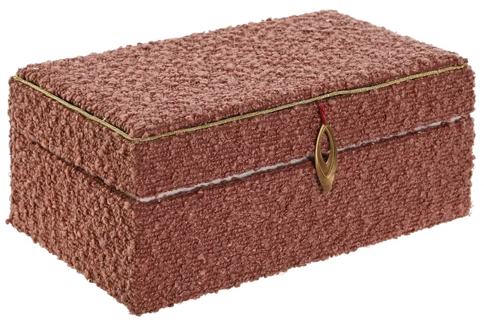 DKD Home Decor Joyero Glam Burdeos Poliester 22 x 12 x 9.5 cm (4 Unidades)