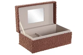 DKD Home Decor Joyero Glam Burdeos Poliester 22 x 12 x 9.5 cm (4 Unidades)