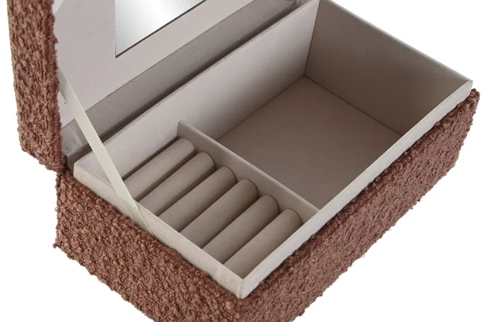 DKD Home Decor Joyero Glam Burdeos Poliester 22 x 12 x 9.5 cm (4 Unidades)