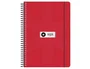 Antartik Agenda Escolar 2026-2027 Espiral, Día por Página A5+, Interior Bilingüe Español-Inglés, Papel FSC 80g, Rojo, con Gomilla y Bolsillo