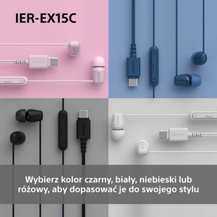 Sony IER-EX15C Auriculares USB-C Negro