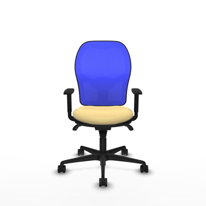 PIQUERAS Y CRESPO Silla de oficina Jorquera con mecanismo Sincro, Azul y Crema
