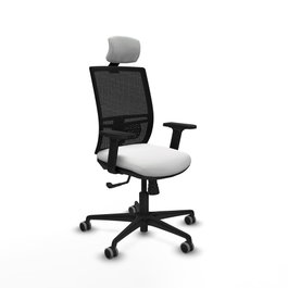 PIQUERAS Y CRESPO Silla de oficina Yunquera con mecanismo Sincro, Blanco y Negro