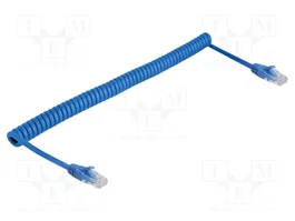 DeLOCK Cable Ethernet Cat6 U/UTP en espiral azul 3,3 m
