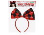 Diadema Halloween Lazo Rojo Negro Bufón Arlequina Rombo Carnaval