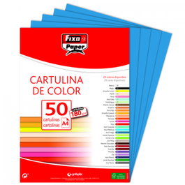 FIXO Paquete de 50 Cartulinas A4 180g Azul Índigo