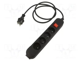 JONEX Prolongador de Alimentación PRO 4 Tomas 1,5m Negro