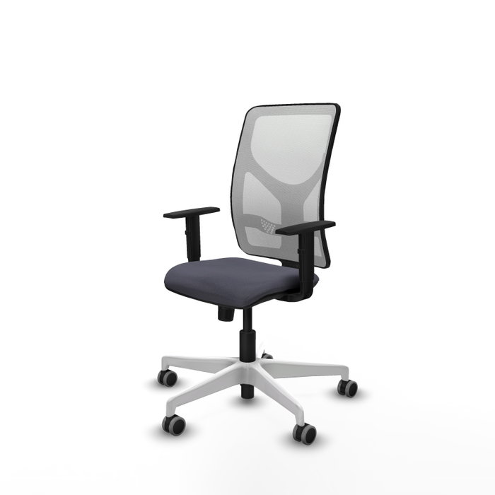 PIQUERAS Y CRESPO Silla de oficina Motilla con mecanismo Sincro, Gris oscuro y Blanco