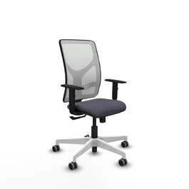 PIQUERAS Y CRESPO Silla de oficina Motilla con mecanismo Sincro, Gris oscuro y Blanco