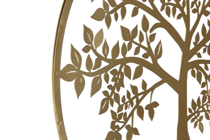DKD Home Decor Decoración Colgante de Metal Árbol Dorado