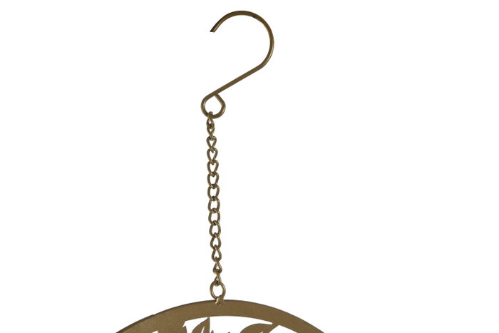 DKD Home Decor Decoración Colgante de Metal Árbol Dorado