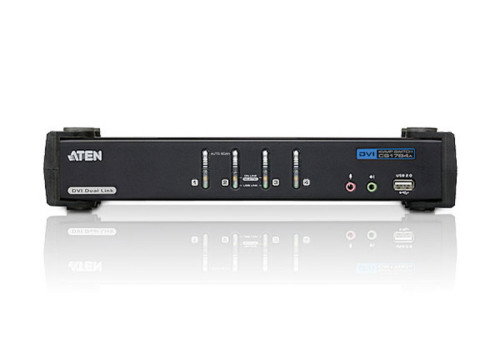 Aten CS1784A-AT-G Conmutador KVMP DVI Dual Link con Audio USB de 4 Puertos 2560 x 1600