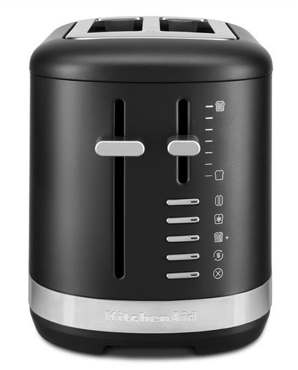 Kitchenaid Tostador 5KMT2109 para 2 Rebanadas Negro Mate con Ranuras Extranchas y 7 Niveles de Tueste