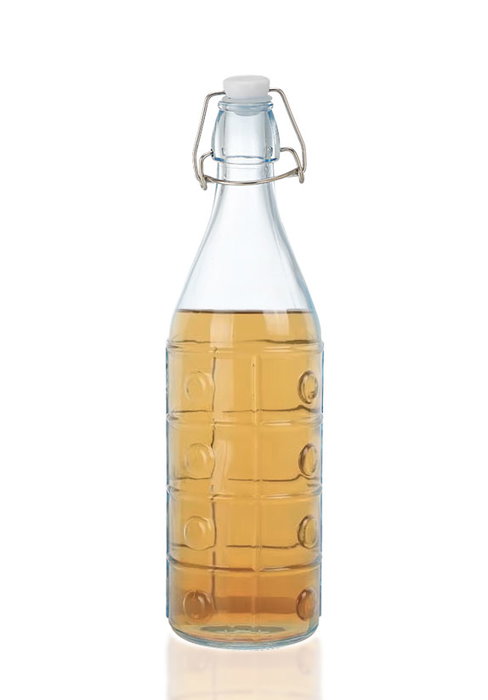 Inde Botella Pintada con Tapon Hermetico 1L 8.6x31cm (12 Unidades)